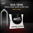 [Gift] Bao cao su kéo dài thời gian, siêu mỏng FIESTA Long Shock Ultra Thin size 49mm – Hộp 3 bao